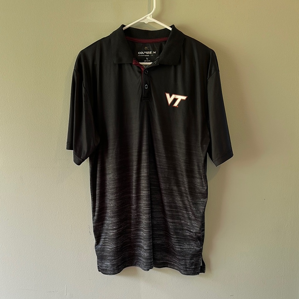 Colosseum Black Polo Shirt with VT Logo